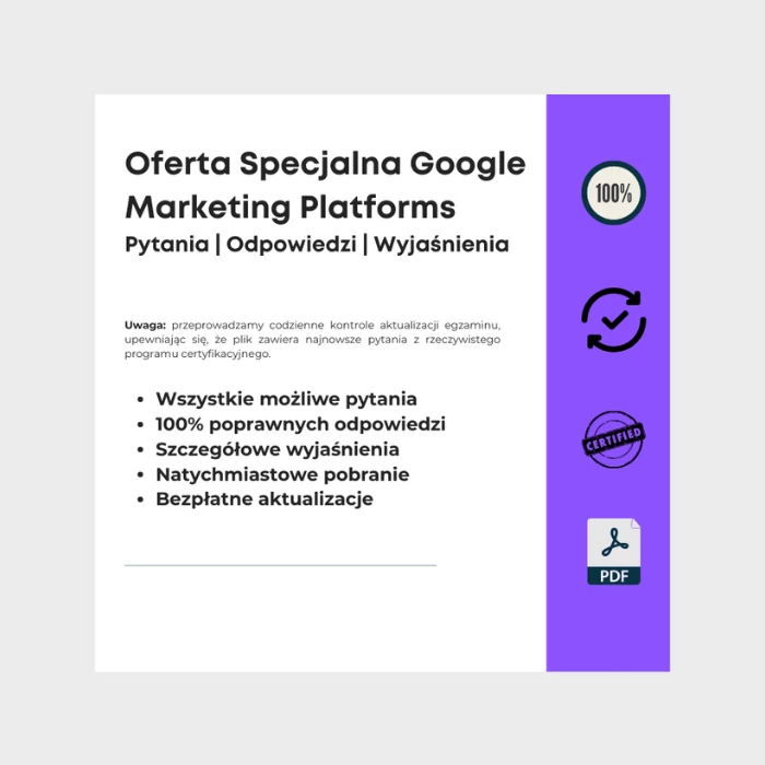 Obraz przedstawiający okładkę e-booka zatytułowanego Oferta Specjalna Google Marketing Platforms